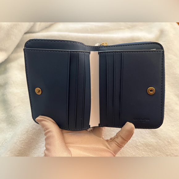 Coach Denim Blue Wallet with Gold Accent - Picture 3 of 5